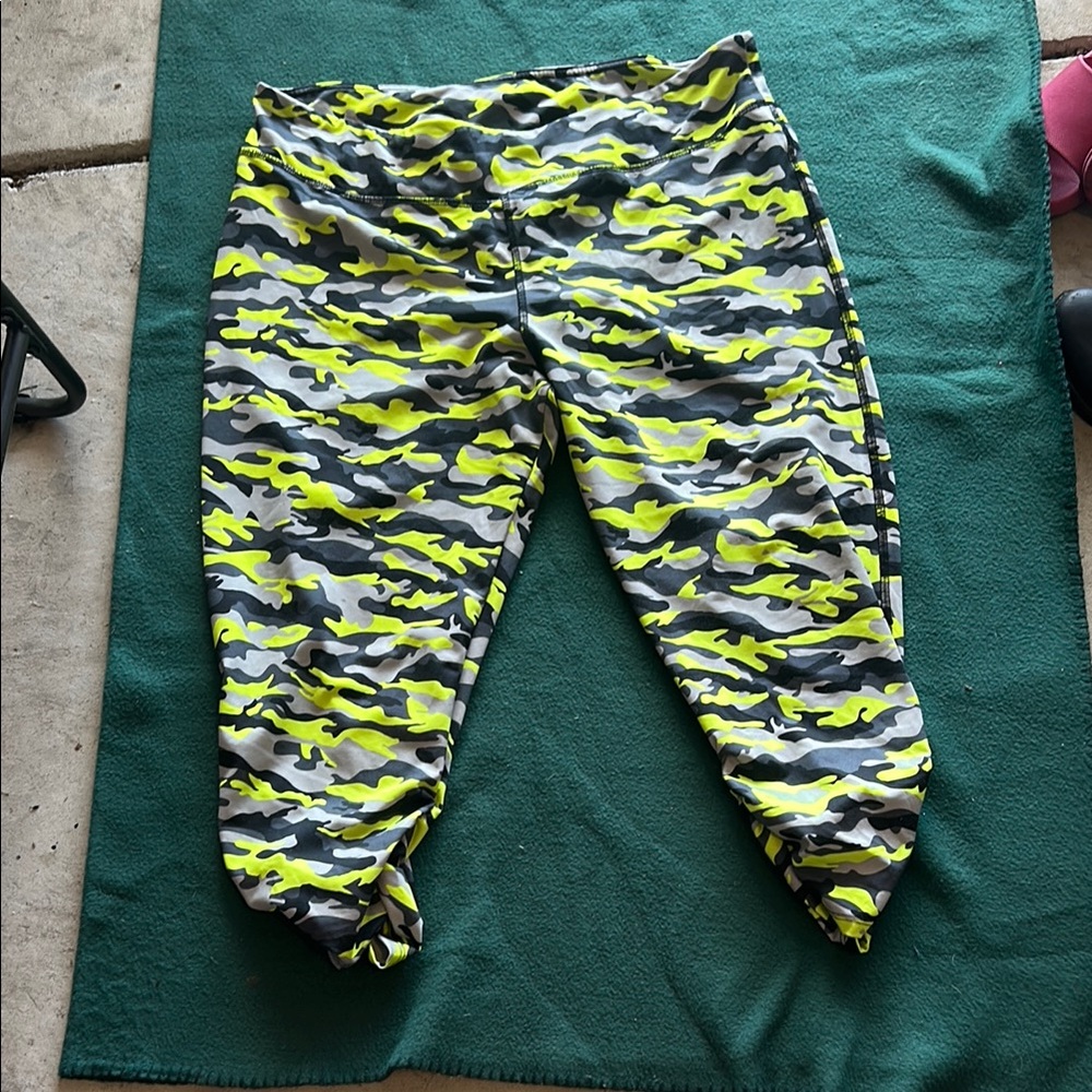 Hard Candy Camouflage Leggings - Yellow, Gray, Black